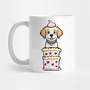 Happy dog Jumping out of a cake Mug